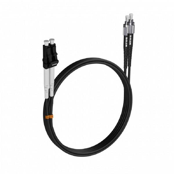 Шнур оптический NTSS dpc LC/UPC-FC/UPC 9/125 3.0мм 3м черный LSZH (патч-корд)