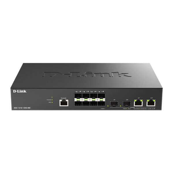D-Link DGS-1210-10XS/ME/C1A Управляемый L2 коммутатор с 8 портами 1000Base-X SFP и 2 комбо-портами 10GBase-T/SFP+