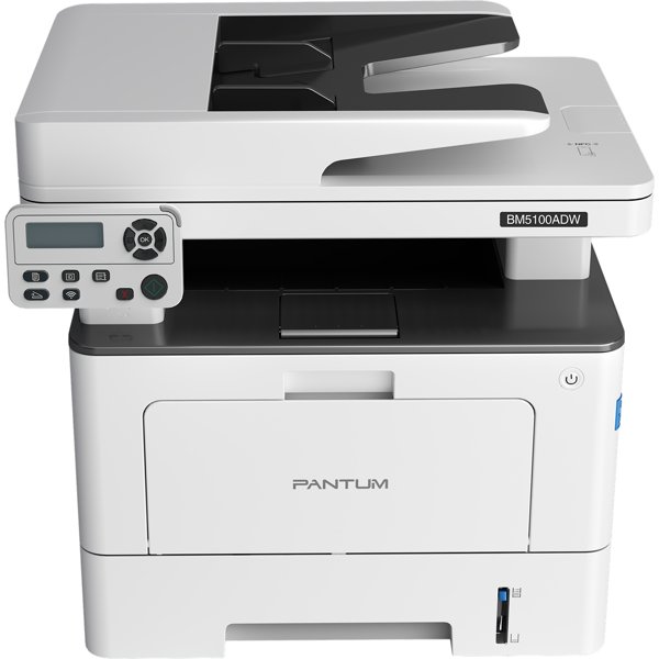 Pantum BM5100ADW МФУ лазерный ЧБ, A4, C/P/S, дуплекс, автоподача, 40стр/мин, 1200x1200 dpi, 512 MB RAM, Duplex, ADF50, лоток 250 листов, USB, LAN, WiFi,старт.картр.3000 листов {проектная модель}
