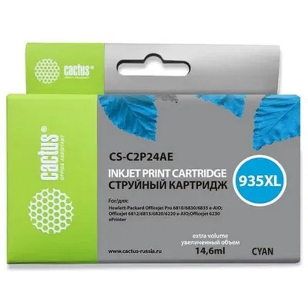 Cactus C2P24AE Картридж №935XL для HP DJ Pro 6230/6830 голубой