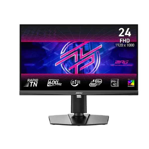 MSI MPG 24,1" 244F 242R X60N Black {TN 1920x1080 600Hz 0.1ms 350cd(HDR 500cd peak) 2xHDMI DisplayPort 3xUSB USB-C(98W) Tilt Swiv HAS Pivot Internal Vesa}