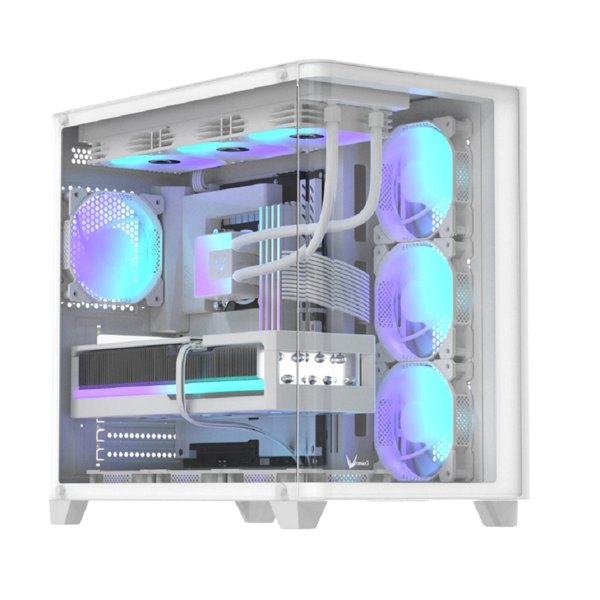 Корпус Formula Crystal U2 белый без БП ATX 10x120mm 1xUSB2.0 1xUSB3.0 audio bott PSU