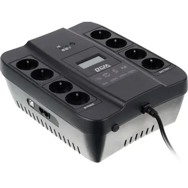 PowerCom Spider SPD-550U LCD ИБП {Line-Interactive, 550VA / 330W, 8xEURO: 4 с резервным питанием, 4 с фильтрацией, USB} (1138685)