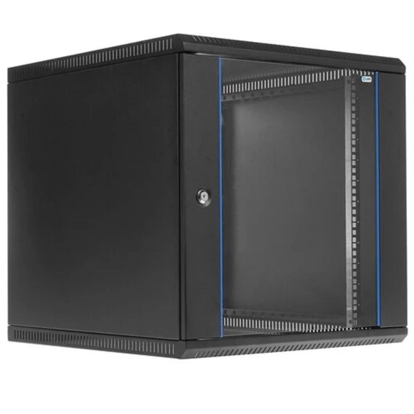 ЦМО Шкаф телекоммуникационный настенный разборный 12U (600х650) дверь стекло,цвет черный (ШРН-Э-12.650-9005) (1коробка)