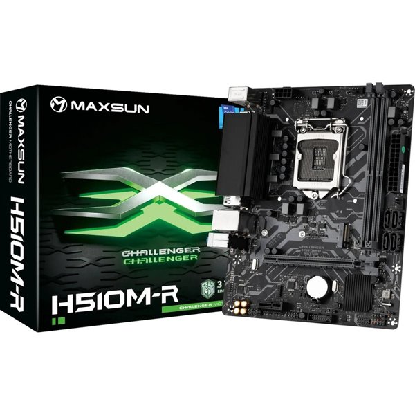 MAXSUN MS-Challenger H510M-R (Socket 1200, mATX, H510, 2*DDR4, VGA/HDMI,  3*SATA3, 1*M.2, 1*PCIEx16/1*PCIEx1, 6*USB 2.0,2*USB 3.2 Gen1, LAN 1*1G,  RTL)