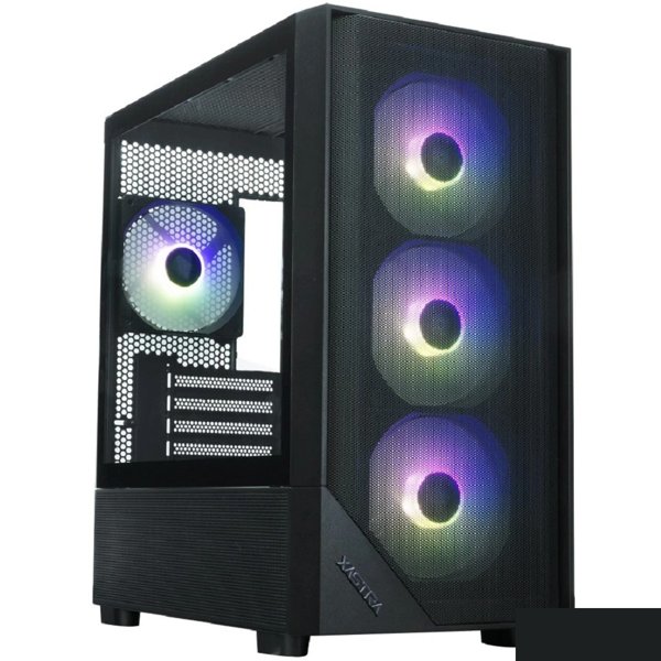 XASTRA Корпус  A401M 4ARGB-V2 Black mATX/Mesh /ScrewlessTG+mesh panel/ 4x120mm ARGB PWM FC fans/ A401M-V2-4FC12A