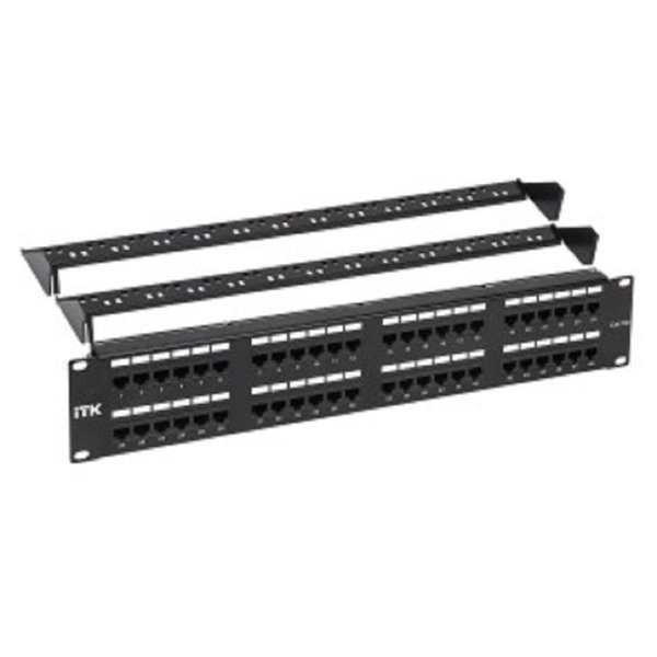 Itk PP48-2UC5EU-D05-1  2U патч-панель кат. 5Е UTP 48 портов (Dual) с каб. орг-м