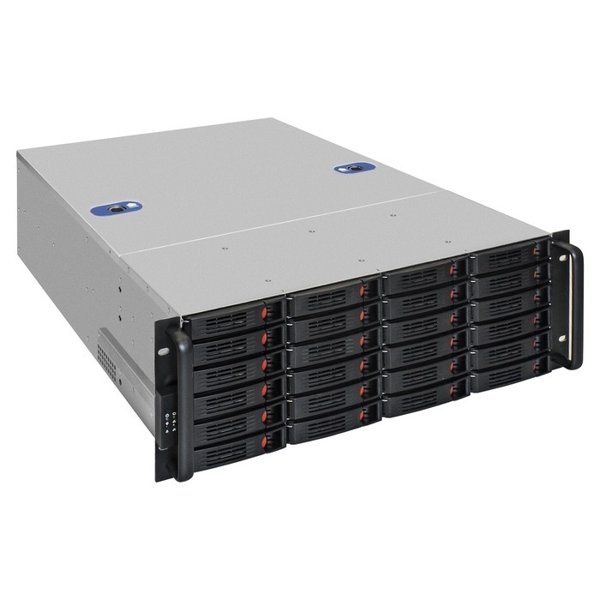 Exegate EX293580RUS Серверный корпус ExeGate Pro 4U660-HS24 <RM 19", высота 4U, глубина 660, БП 900ADS, 24xHotSwap, USB>