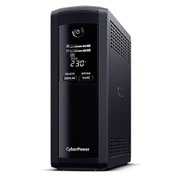 ИБП CyberPower VP1600ELCD {Line-Interactive, Tower, 1600VA/960W USB/RS-232/RJ11/45  (4 + 1 EURO) 12В/9 Ач х 2}