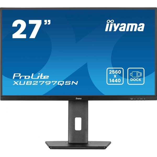LCD IIYAMA 27" XUB2797QSN-B2 черный {IPS 2560x1440 100Hz 1ms 300cd HDMI DisplayPort(in+out) USB3.2 USB-C3.2(65W) USB-C3.2(15W) RJ-45 2x2W HAS Pivot}