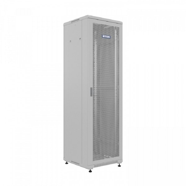 NTSS Шкаф напольный универсальный серверный NTSS R 18U 600х600мм, 4 профиля 19, двери перфорированная и сплошная металл, боковые стенки съемные, регулируемые опоры, разобранный, серый RAL 7035 NTSS-R1