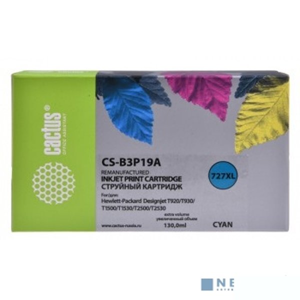 B3P19A CACTUS Картридж №727 для HP DJ T920/T1500/T2530, голубой (130мл)