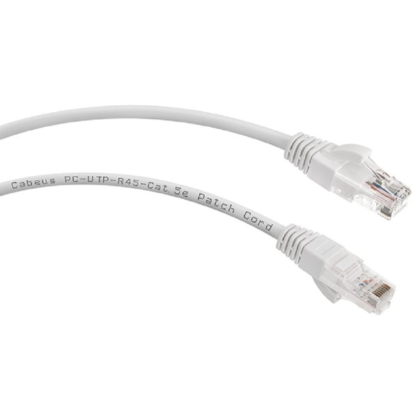 Cabeus PC-UTP-RJ45-Cat.5e-0.3m-WH Патч-корд U/UTP, категория 5е, 2xRJ45/8p8c, неэкранированный, белый, PVC, 0.3м