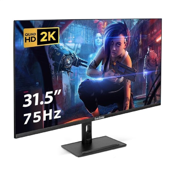 LCD ExeGate 31.5" ES3207A SmartView {IPS 2560x1440@75hz 1ms 16:9 300cd 1000:1 178/178 HDMI DisplayPort USB speakers HAS VESA} [EX299474RUS]