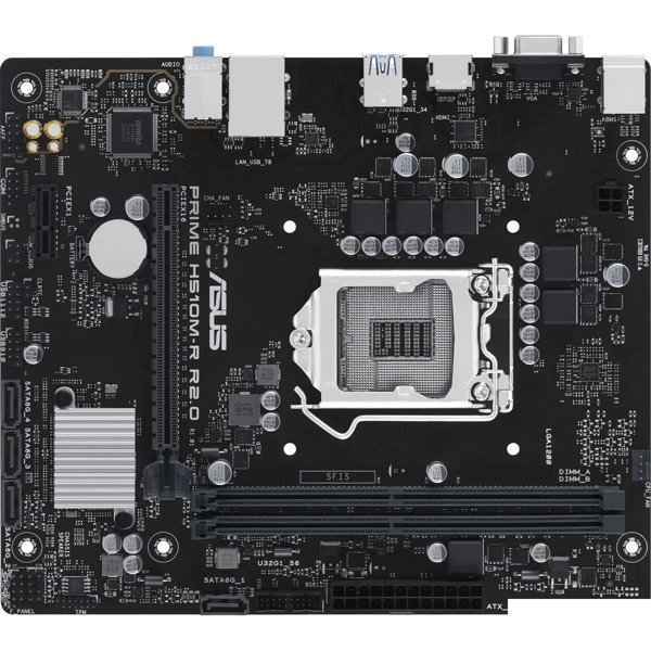 ASUS PRIME H510M-R R2.0-SI (Socket 1200, mATX, 2xDDR4(64GB), VGA/HDMI, 1xPCIe 4.0x16/1xPCIe 3.0, 1xLAN, 4xSATA 6Gb/s, 4xUSB 3.2, 2xUSB 2.0, 1xPS/2)