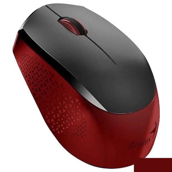 Genius Мышь NX-8000S Red { Беспроводная, бесшумная, 3 кнопки, для правой/левой руки. Сенсор Blue Eye. Частота 2.4 GHz} [31030025401]