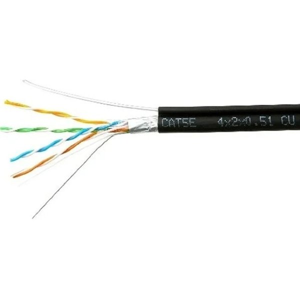 Cablexpert FPC-5051E-4-CU-OUTR Кабель Cablexpert (RU) FTP outdoor 4x2x0.51 на тросу, медный, кат.5e, однож., 305м, box, черный