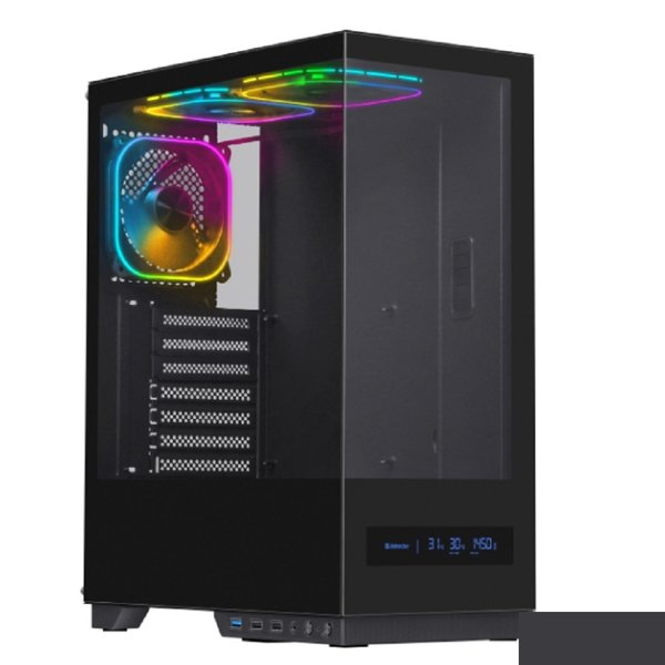 Defender Корпус компьютерный HyperHub Pro черный,ATX,display,TypeC,3fans