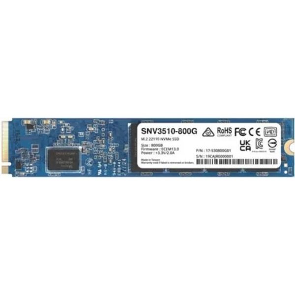 Synology SNV3510-800G SSD SNV3000 Series PCIe 3.0 x4 ,M.2 22110, 800GB, R3100/W1000 Mb/s, IOPS 400K/70K, MTBF 1,8M repl SNV3500-800G'