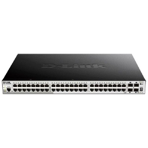 D-Link DGS-1510-52XMP/A1A PROJ Управляемый L2+ стекируемый коммутатор с 48 портами 10/100/1000Base-T и 4 портами 10GBase-X SFP+ (48 портов PoE 802.3af/at, PoE-бюджет 370 Вт; 740 Вт с DPS-700)