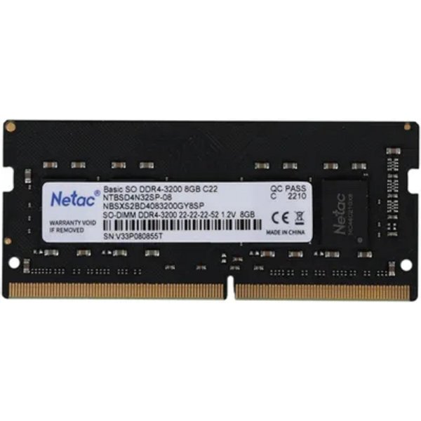Netac DDR4 SODIMM  8GB PC25600 3200MHz CL22 1.2V (NTBSD4N32SP-08)