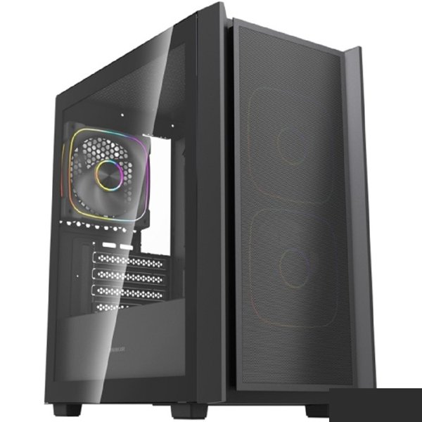 Powercase Корпус Mistral SM03 ARGB, Tempered Glass, 3x120mm ARGB PWM fans, чёрный, mATX (CMMSM03B-A3)