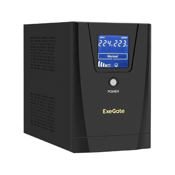 Exegate EX292804RUS ИБП ExeGate SpecialPro Smart LLB-1600.LCD.AVR.2SH.3C13.USB <1600VA/950W, LCD, AVR, 2*Schuko+3*C13, USB, съемн.кабель, металлический корпус, Black>