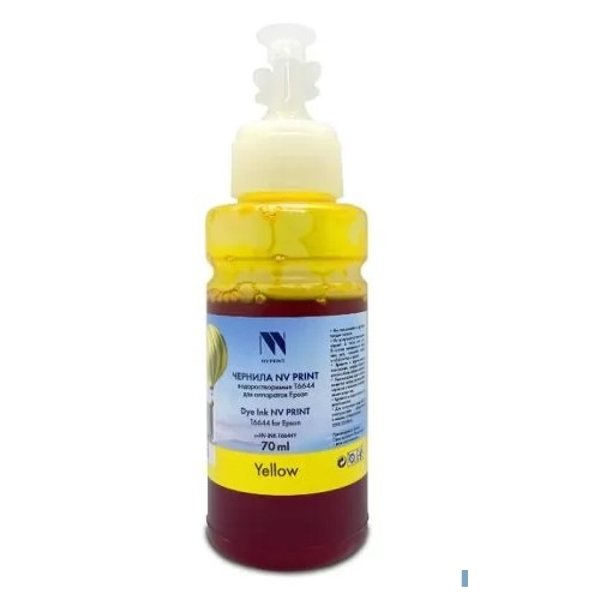 NV Print C13T66444A Чернила NV-INK-T6644Y для Epson L100, L110, L120, L200, L300, L1300 (70 ml) Yellow