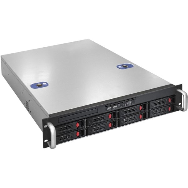 Exegate EX281292RUS Серверный корпус ExeGate Pro 2U550-HS08 <RM 19",  высота 2U, глубина 550, БП 1U-700ADS, 8xHotSwap, USB>