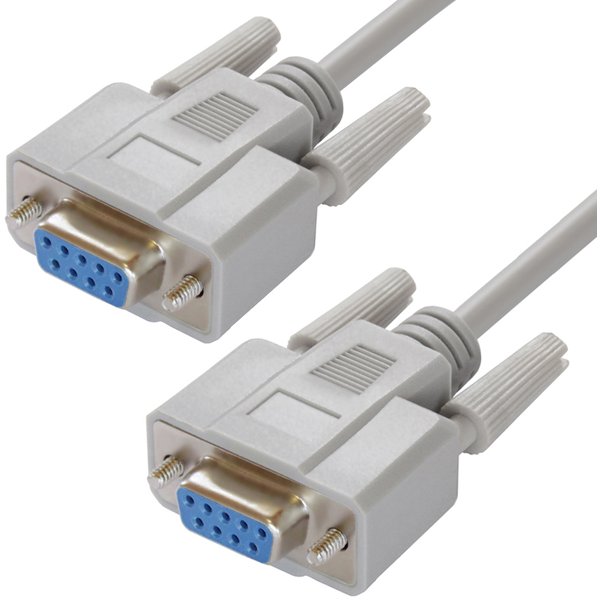 Greenconnect 0.5м 0-модемный COM линковочный, DB9/DB9  9F/9F, серый, 30 AWG