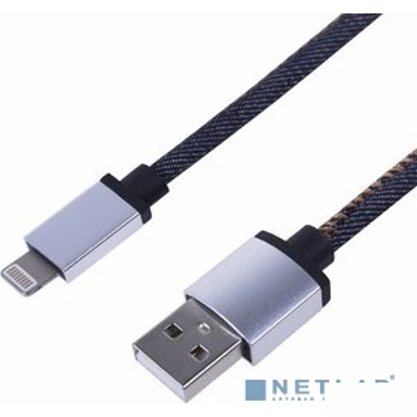 Rexant (18-4248) Кабель USB-A – Lightning для Apple, 2,4A, 1м, в нейлоновой оплетке (джинсовая ткань)