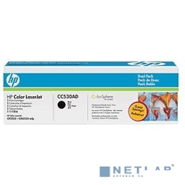 HP CC530AD Картридж ,Black{LJ CP2025/CM2320, Black, 2-pack}