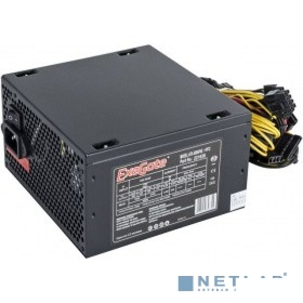 Exegate EX221638RUS-S Блок питания 500W Exegate 500NPXE(+PFC), ATX, black, 12cm fan, 24p+4p, 6/8p PCI-E, 4*SATA,3*IDE, FDD + кабель 220V с защитой от выдергивания