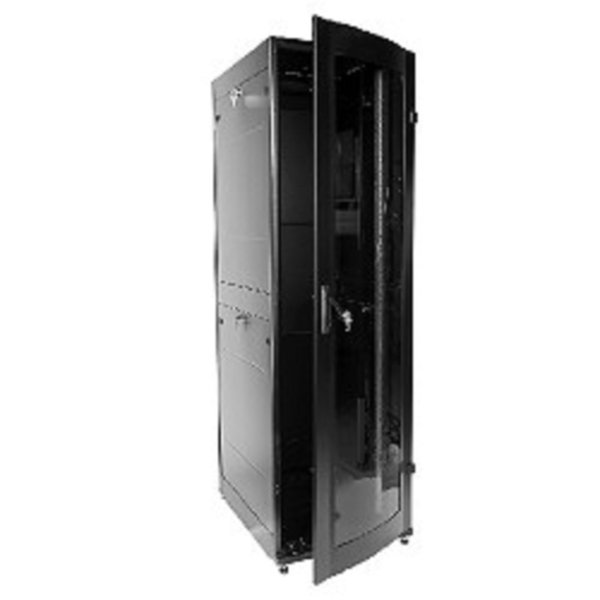 ЦМО Шкаф телекоммуникационный напольный ПРОФ универсальный 42U (600x1000) дверь стекло, чёрный, в сборе (ШТК-МП-42.6.10-1ААА-9005)