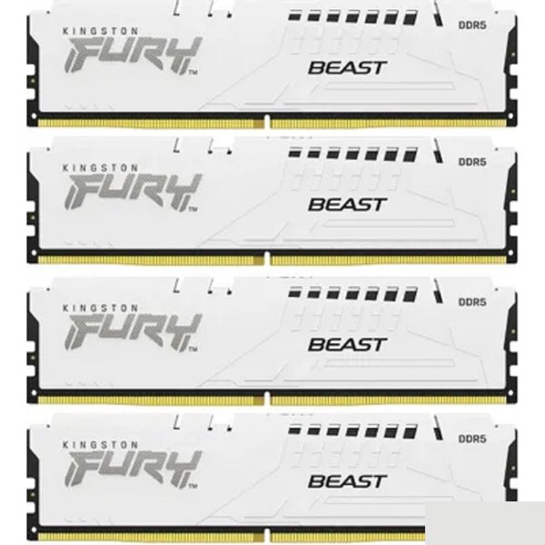 Kingston DDR5 DIMM 64GB 6000MT/s CL40 (Kit of 4) FURY Beast White XMP
