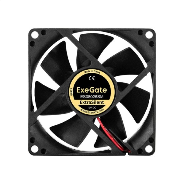 Exegate EX297044RUS Вентилятор 12В DC ExeGate ExtraSilent ES08025SM (80x80x25 мм, Sleeve bearing (подшипник скольжения), Molex, 2100RPM, 21dBA)