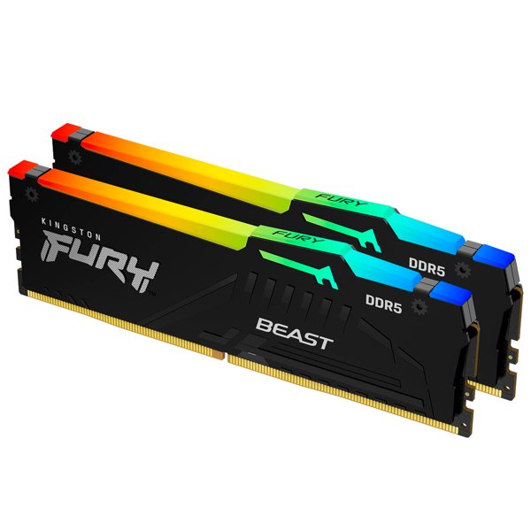 Kingston DDR5 DIMM  2x32GB 6000MHz KF560C36BBEAK2-64 Fury Beast Black RGB RTL Gaming PC5-48000 CL36 288-pin 1.35В kit single rank с радиатором Ret