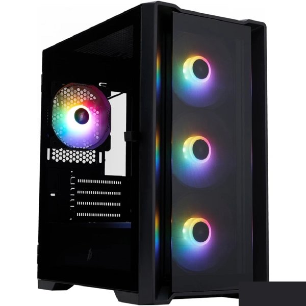 1STPLAYER Корпус TRILOBITE T4-G GLASS FRGB Black / mATX / 4x120mm FRGB fans / T4-G-BK-4F1