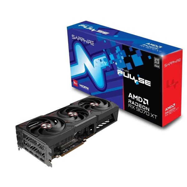 Видеокарта Sapphire RX9070XT PULSE 16GB GDDR6 256bit 2xDP 2xHDMI 3FAN RTL (11348-03-20G)