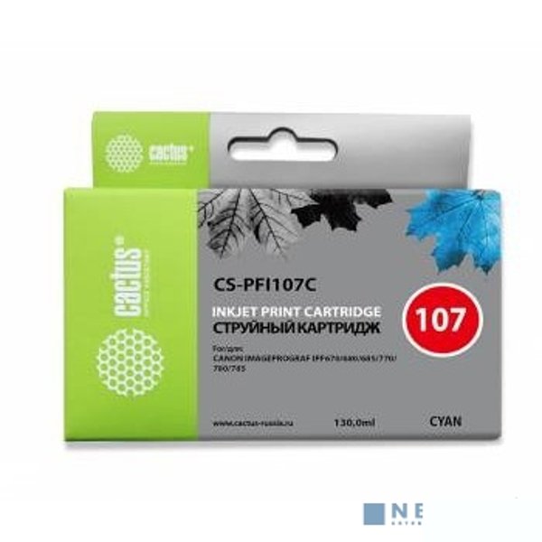 CACTUS PFI-107C Картридж струйный для Canon IP iPF670/iPF680/iPF685/iPF770/iPF780/iPF785/, синий (130мл)