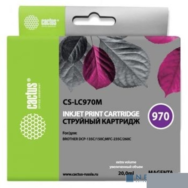 CACTUS  LC-970M Картридж  для Brother Brother DCP-135C/150C/MFC-235C/260C, (20мл), пурпурный