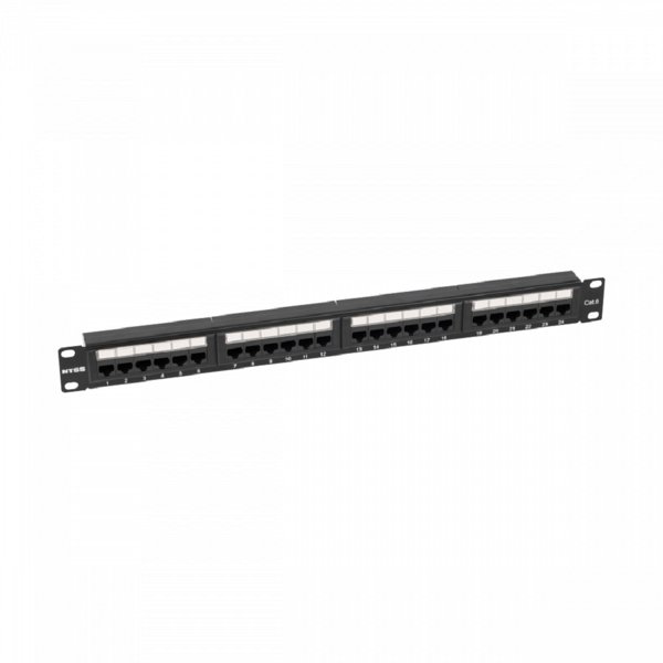 NTSS Патч-панель NTSS 24 UTP порта RJ45, cat.6, 1U, Dual IDC, без органайзера NTSS-PP-1U-24-UTP-RJ45-6-D