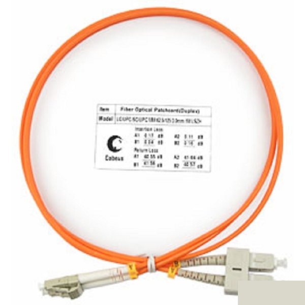 Cabeus FOP-62-LC-SC-1m Шнур оптический duplex LC-SC 62,5/125 mm 1м LSZH