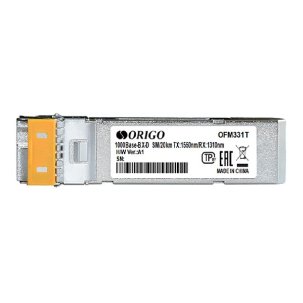 ORIGO OFM331T/20KM/A1A WDM SFP-трансивер, 1000Base-BX-D (Simplex LC), Tx: 1550нм, Rx: 1310нм, одномод, до 20км