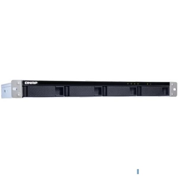 Полка расширения сетевого хранилища без дисков/ SMB QNAP TL-R400S SATA 6GB/s JBOD storage enclosure, 4-tray 3,5"/2,5" w/o HDD, 1 x SFF-8088, 1 PSU. Rackmount. W/o rail kit RAIL-B02