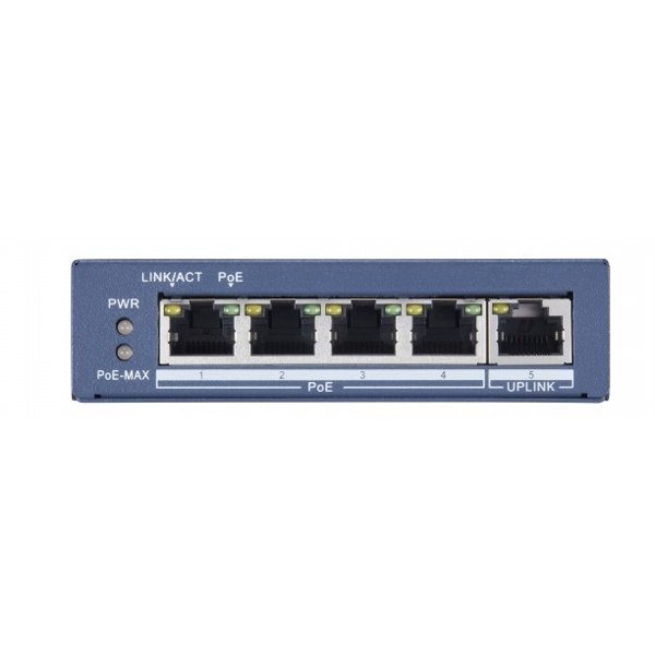 HIKVISION DS-3E0505P-E 4 RJ45 1000M PoE  с грозозащитой 6кВ