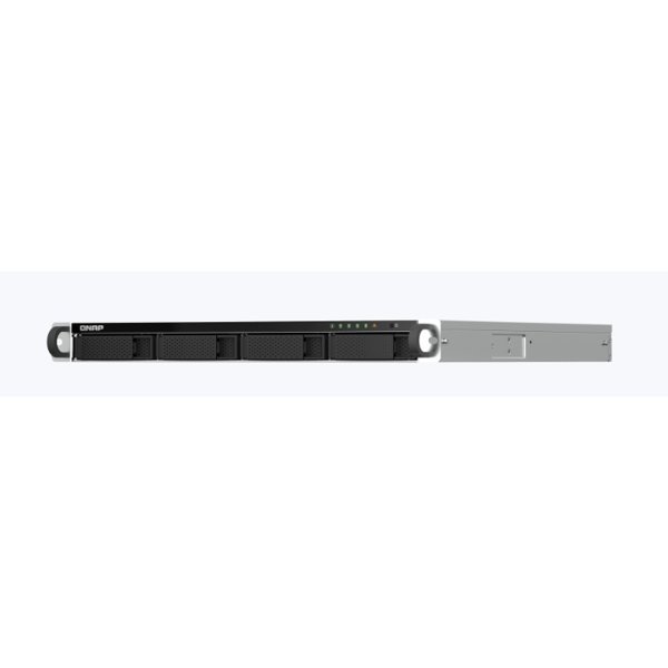 QNAP TS-464U-RP-4G NAS 4 HDD trays, rackmount 1U, 2 PSU. 4-core Intel Celeron N5105/N5095 up to 2.9 GHz, 4 GB RAM (1 x 4 GB) up to 16 GB (2 x 8GB), 2.5 Gigabit Ethernet x 2, 4xUSB, 1xHDMI . PCIe Gen 3