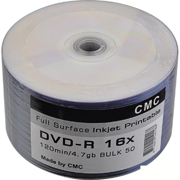 Диски CMC DVD-R 4,7 GB 16x Bulk/50 Full Ink Print (141168)