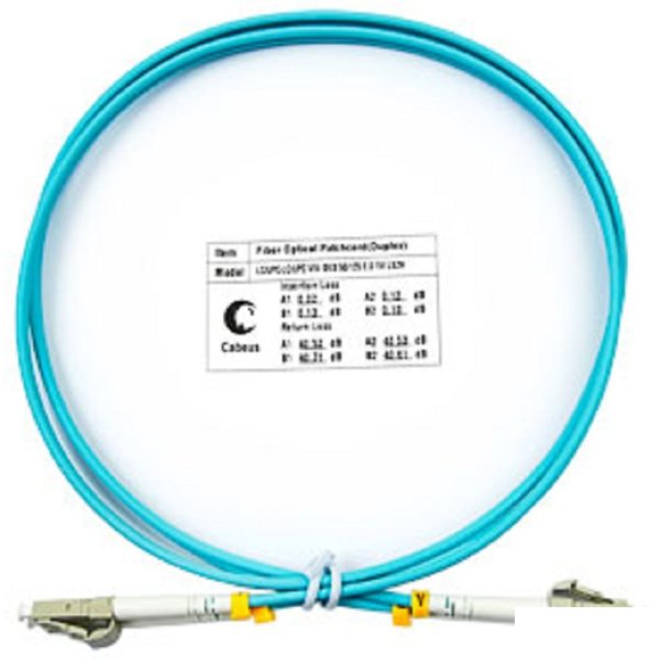 Cabeus FOP-50-LC-LC-1m Шнур оптический duplex LC-LC 50/125 mm OM3 1м LSZH