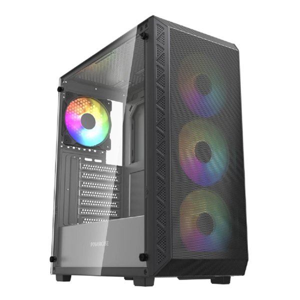 Powercase Корпус Mistral S4B ARGB, Tempered Glass, 4x 120mm ARGB PWM Fans, чёрный, ATX  (CMSB-A4)